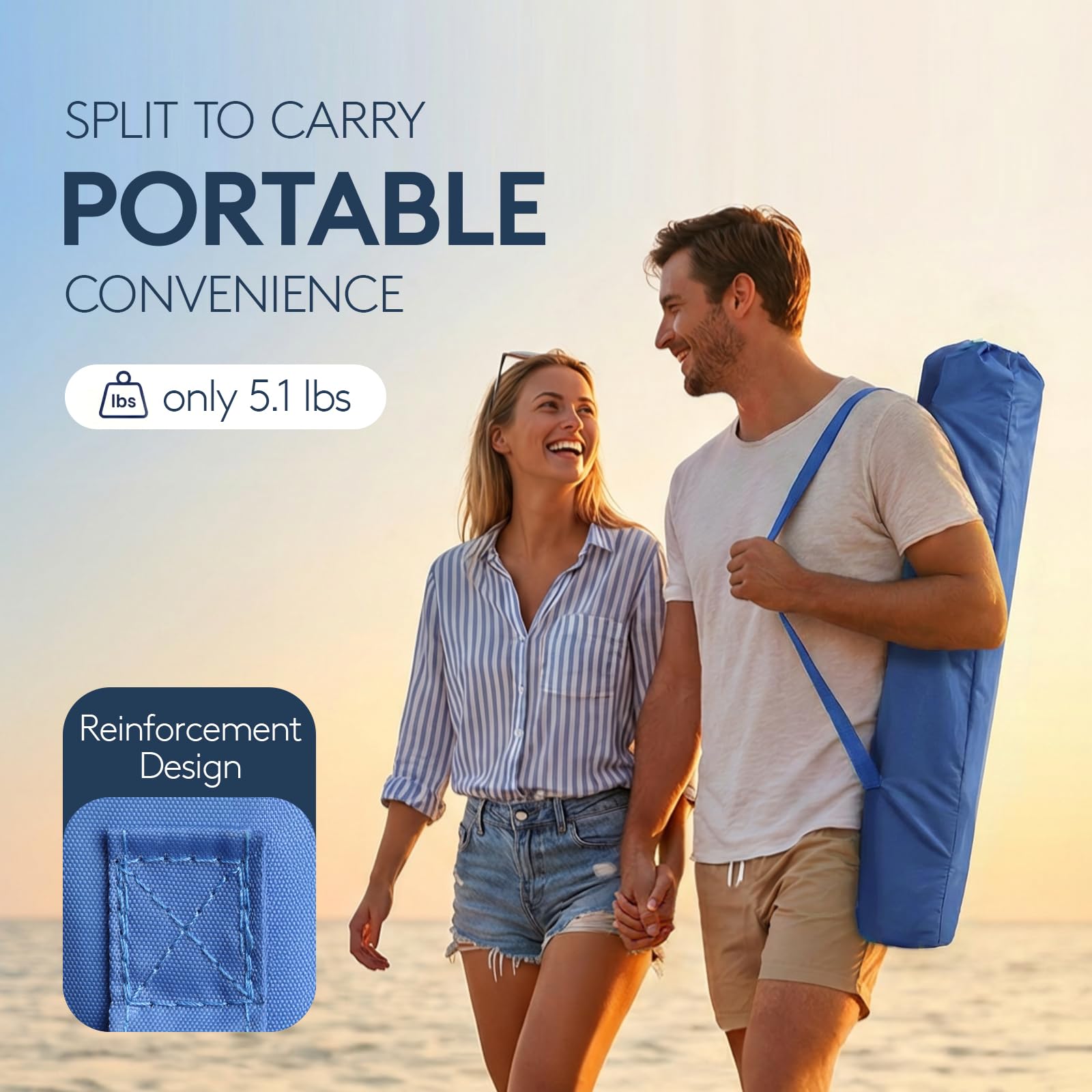 PASAMIC detachable sand anchor simplifies setup on soft sand.