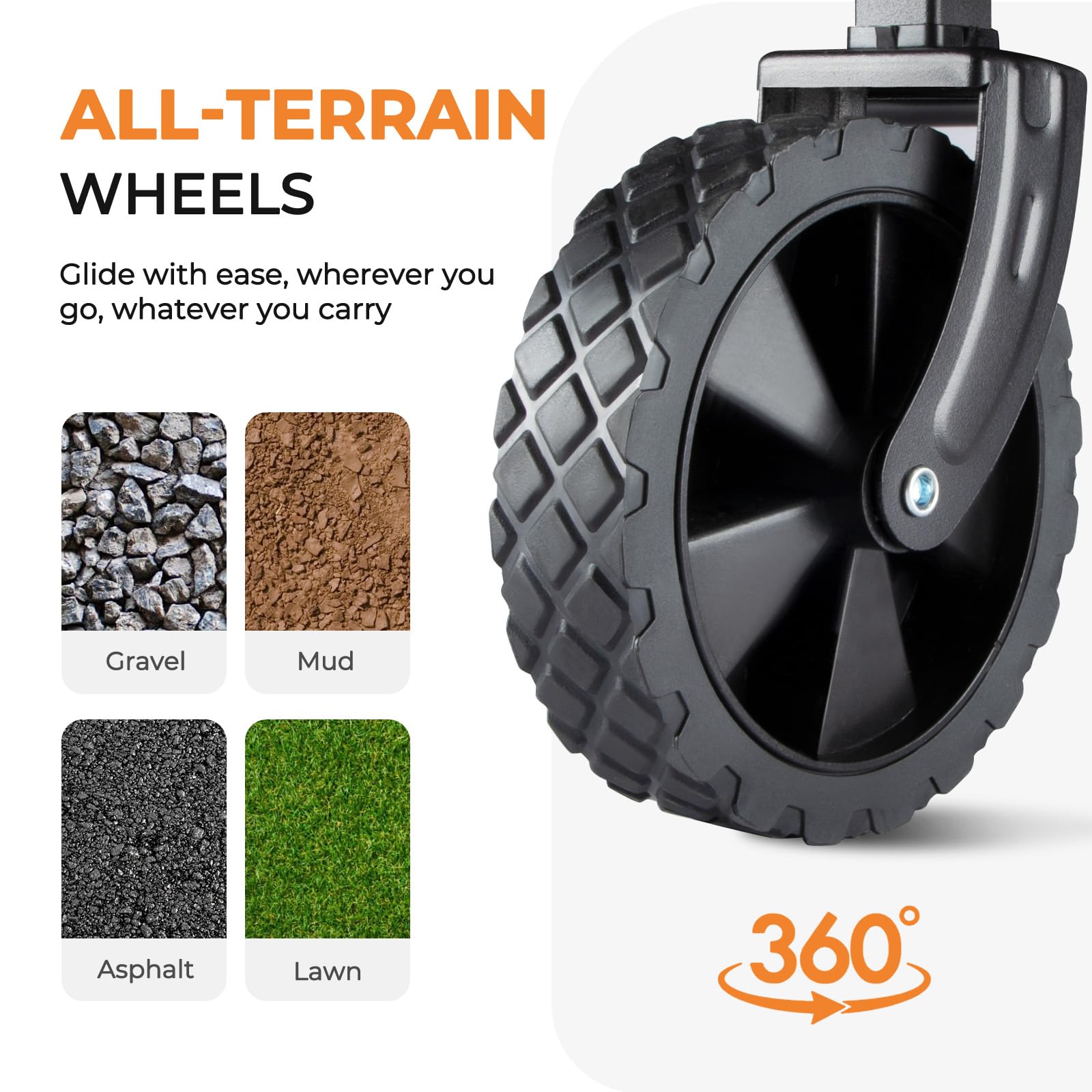 PASAMIC all-terrain wagon rolls smoothly across sand, grass, and pavement