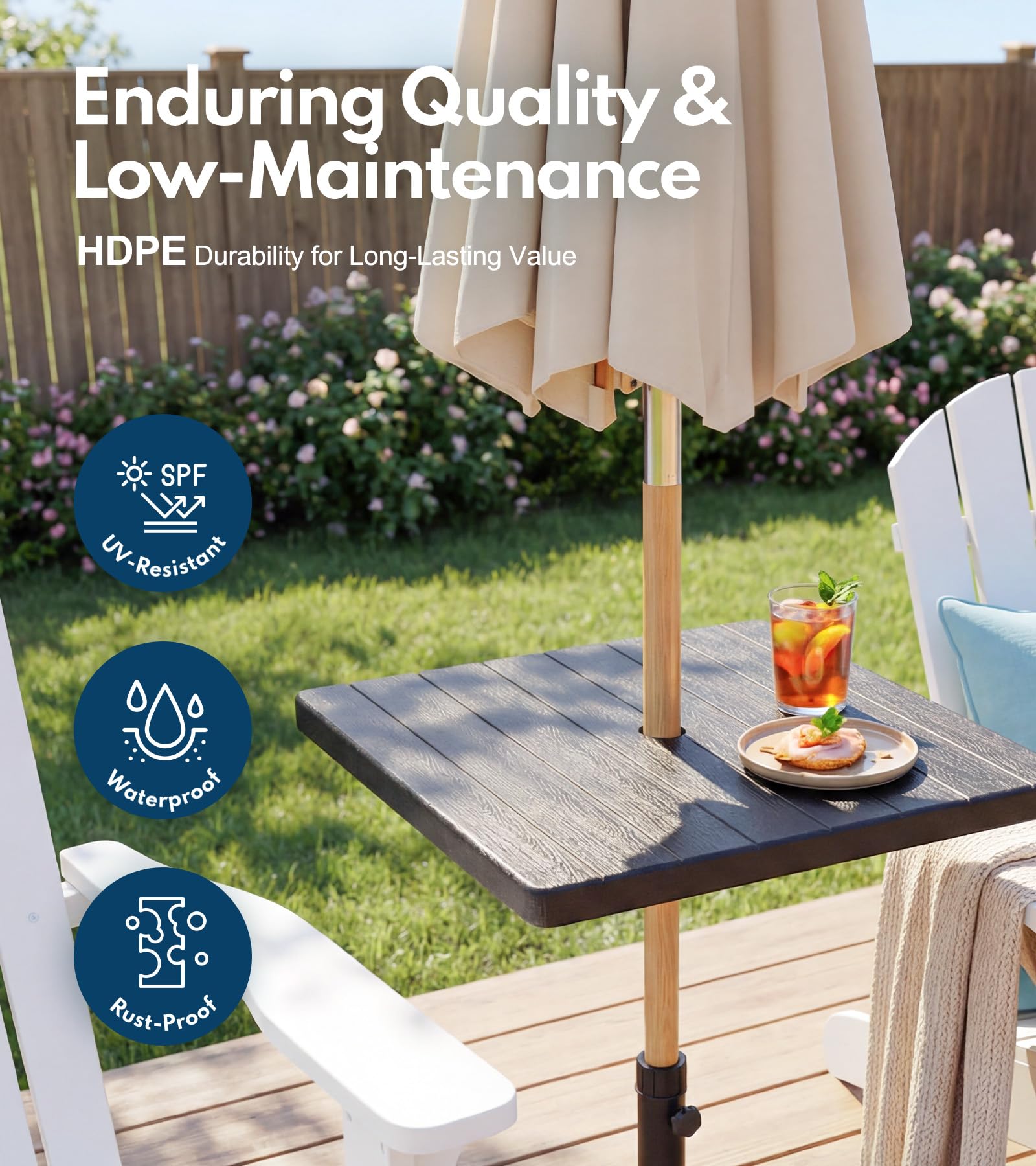 PASAMIC wood look texture adds stylish natural charm to any outdoor space.