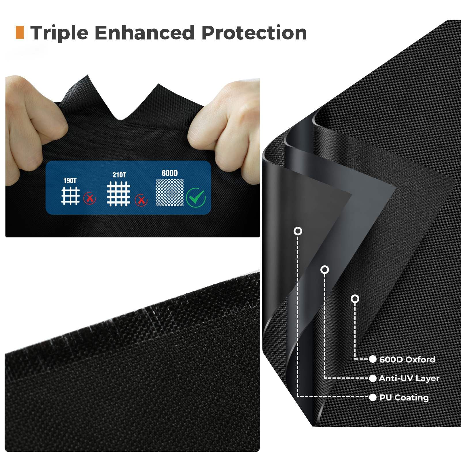PasWith griddle cover waterproof sealed seams protect against leaks during rain.