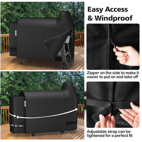 PasWith Pit Boss Austin XL cover cleans easily with water and cloth.