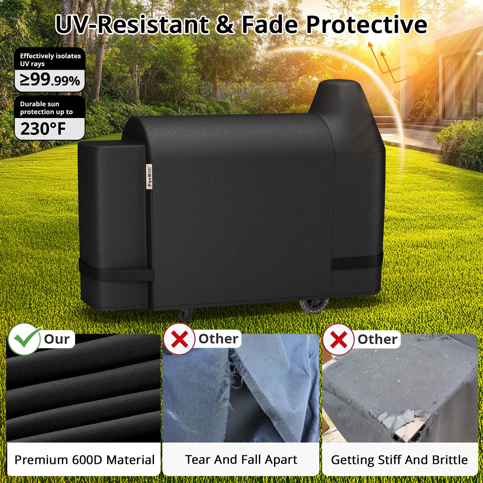 PasWith Pit Boss Austin XL cover UV fade protection for lasting color.