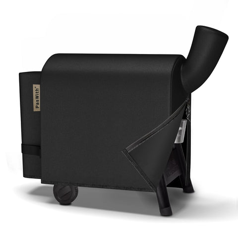 PasWith Traeger Pro 34 grill cover front view highlighting 900D durability.