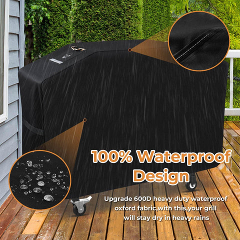 Waterproof sealed seams guard against rain and splashes.