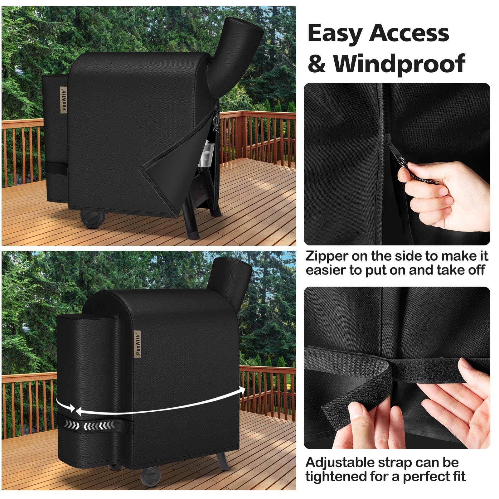 PasWith adjustable straps ensure windproof, snug fit on various sizes.