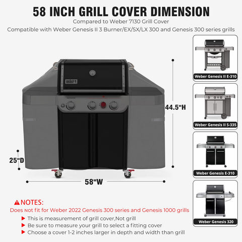 PasWith windproof straps secure the Weber Genesis cover on windy days.