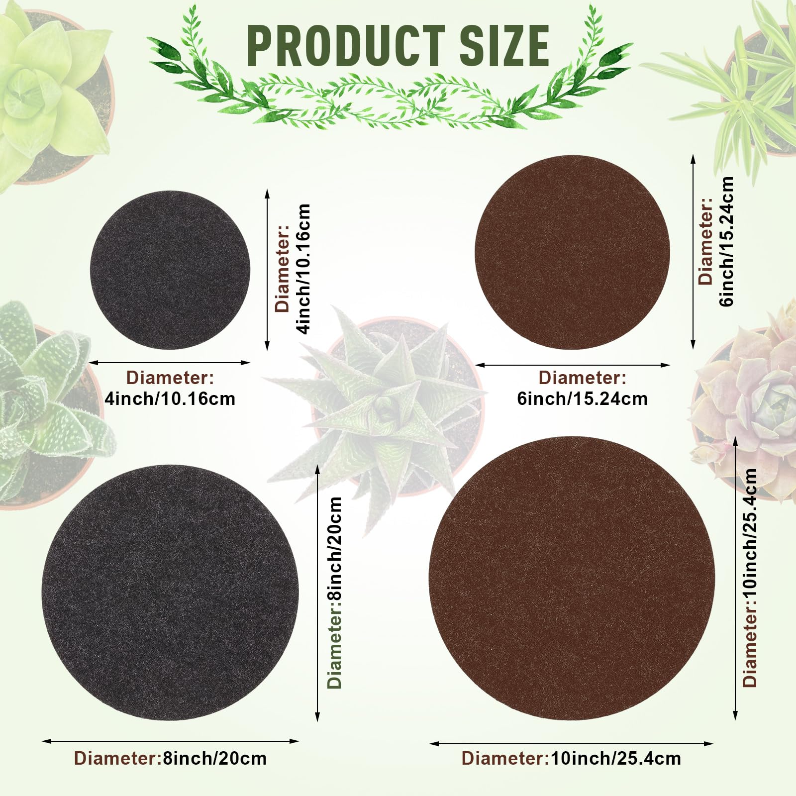 Patelai cork plant coasters 6-inch ideal for medium pots and stability.