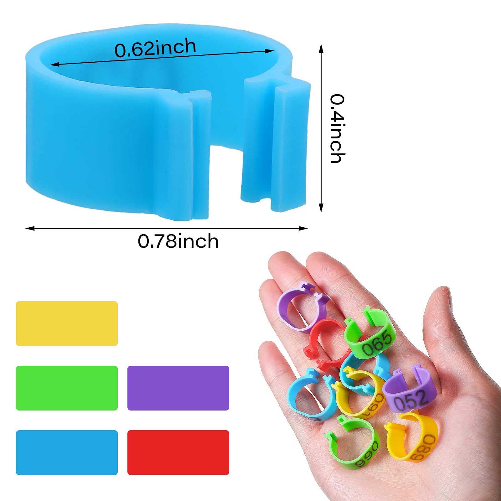 Patelai numbered 001-100 rings demonstrate serial labeling for tracking flocks.