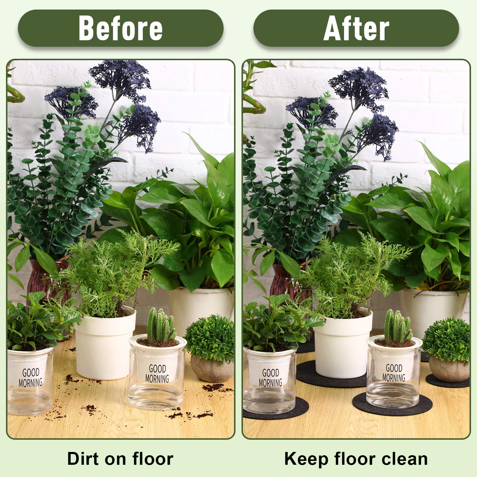 Patelai cork plant coaster 8-inch provides a wide base for larger pots and protection