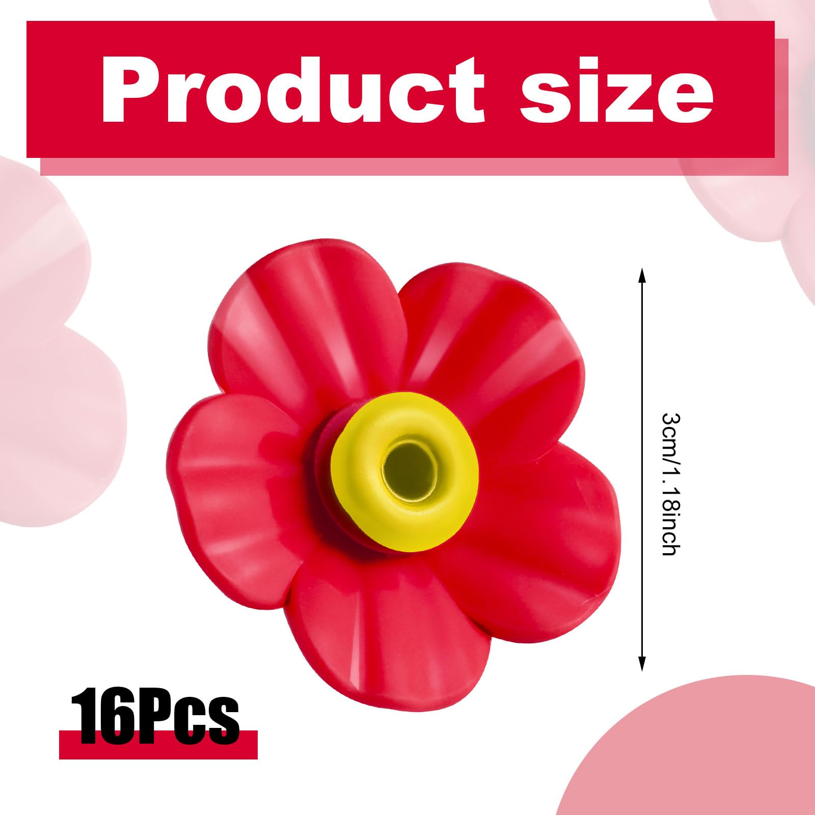 Patelai replacement flowers side view bright red to attract hummingbirds