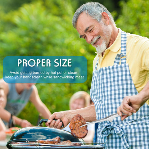 Patelai long-handle non-slip tongs for safe, precise flipping