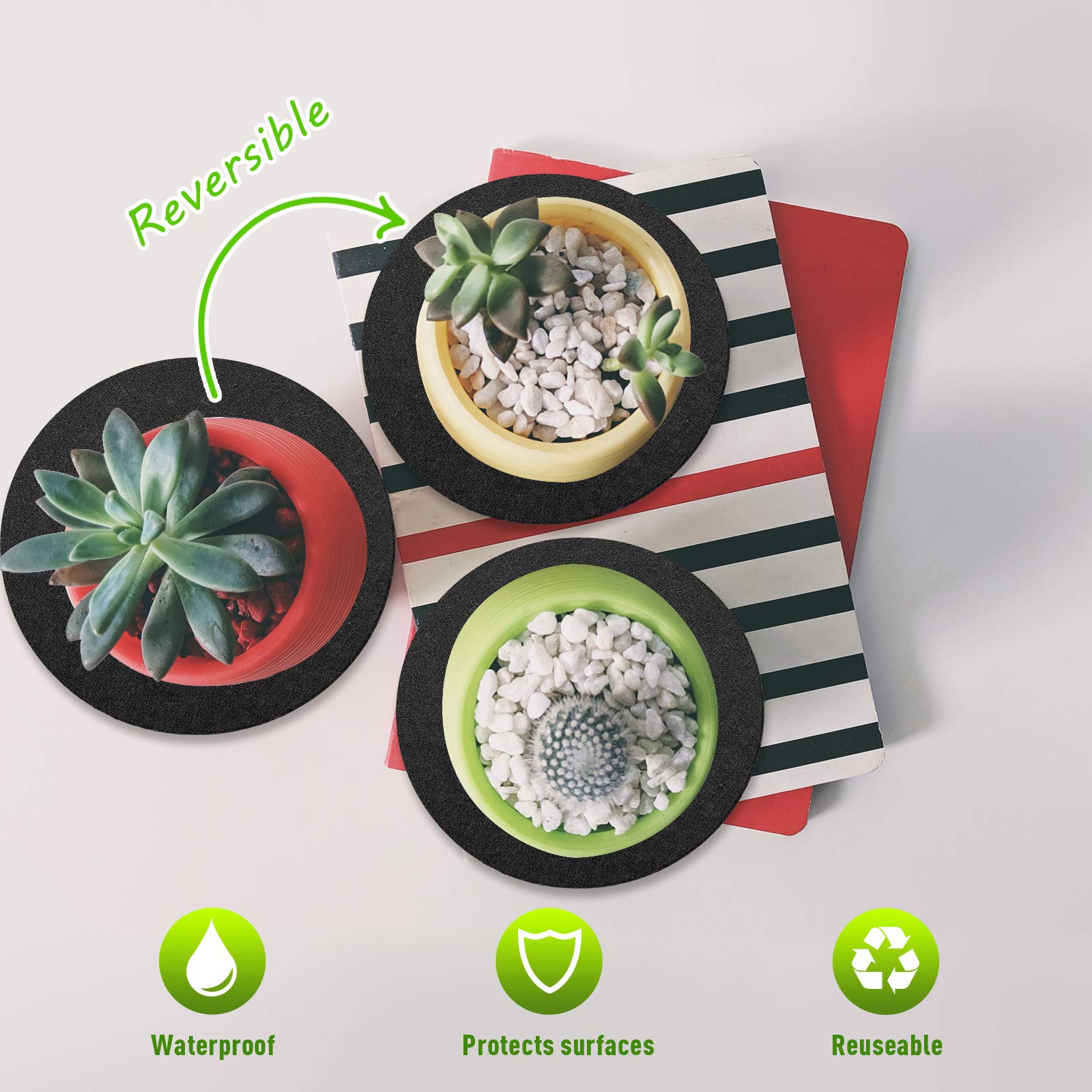 Patelai plant coaster set 10 inch large pad for big pots and trays