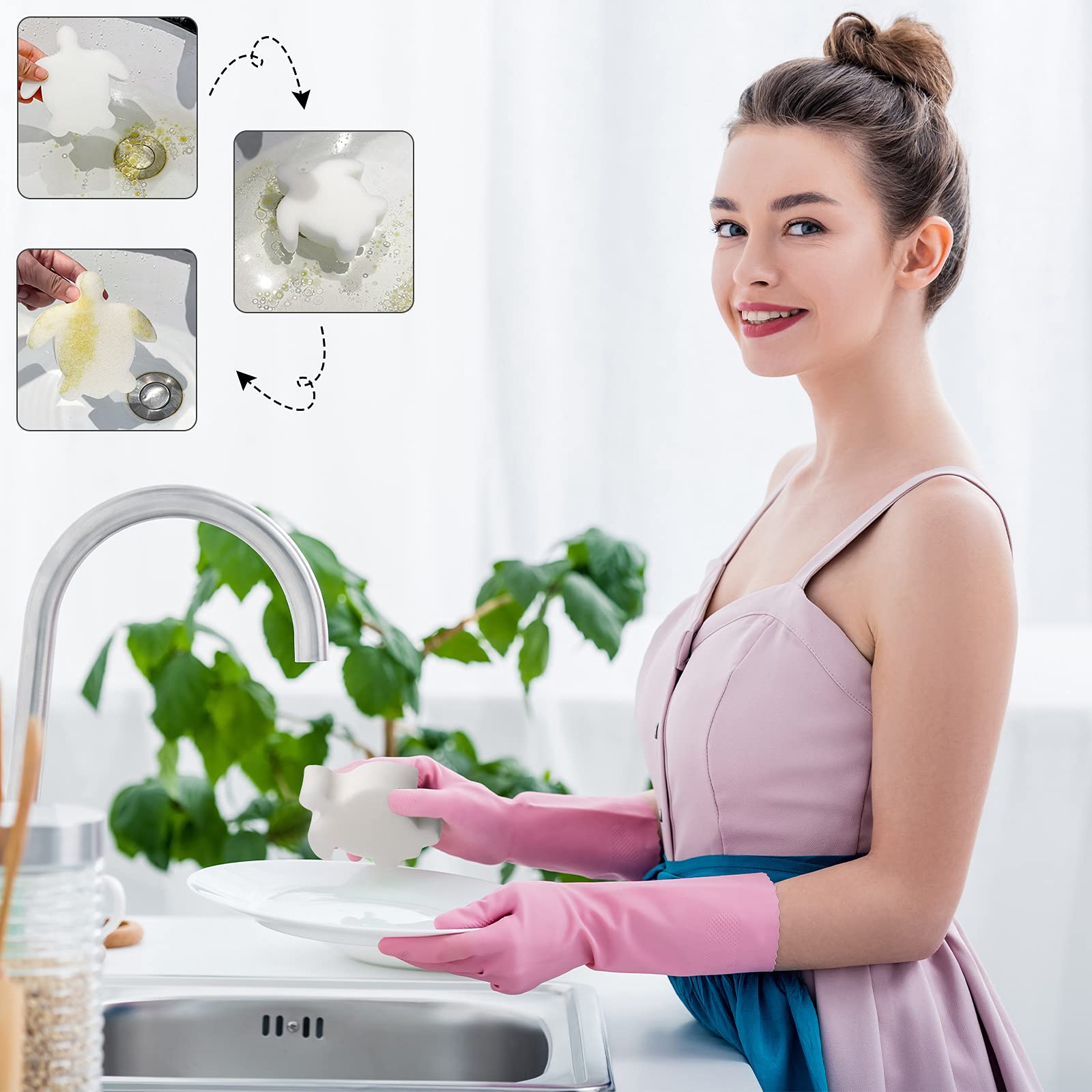 Patelai kitchen and pool sponge set ideal for versatile grease removal.