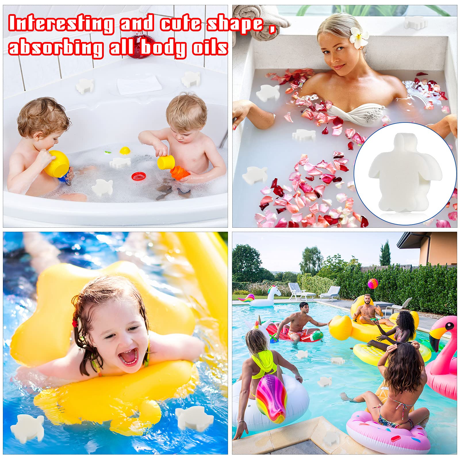 Patelai oil-absorbing sponge is highly absorbent for daily use in tubs and pools.