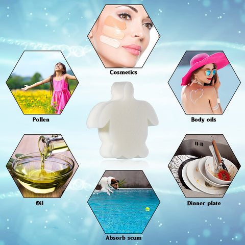 Patelai sea turtle pool sponge reduces surface scum and improves filtration.
