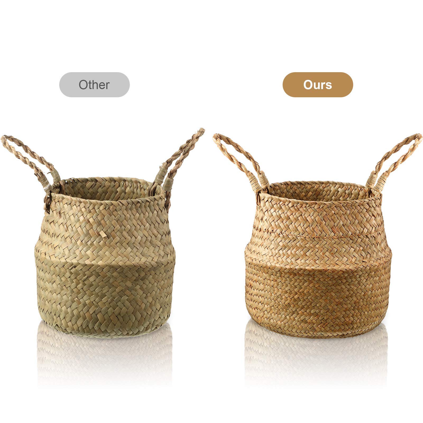 Patelai seagrass belly basket medium keeps toys organized and laundry neatly stored.