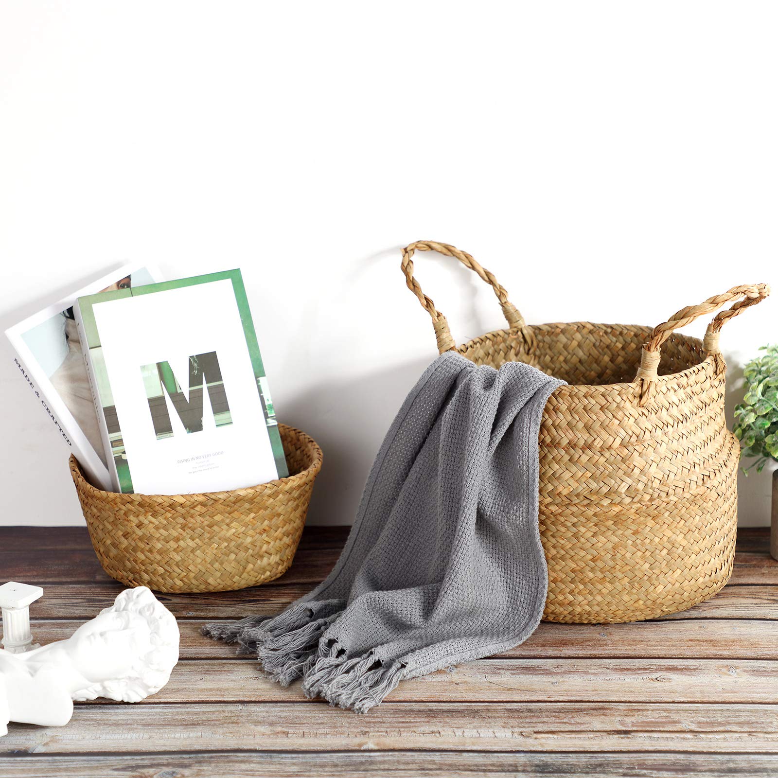 Patelai seagrass belly basket suitable for bathroom, toys, or pantry storage.