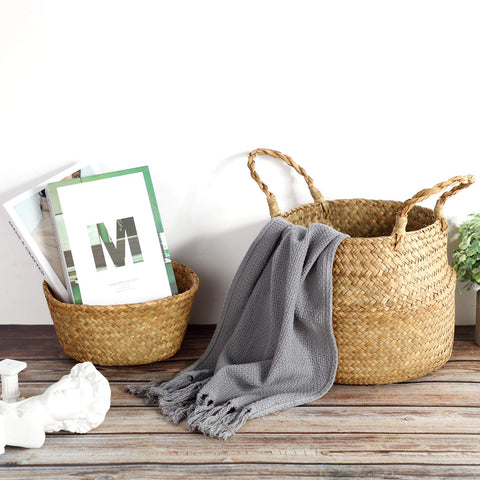 Patelai seagrass belly basket suitable for bathroom, toys, or pantry storage.