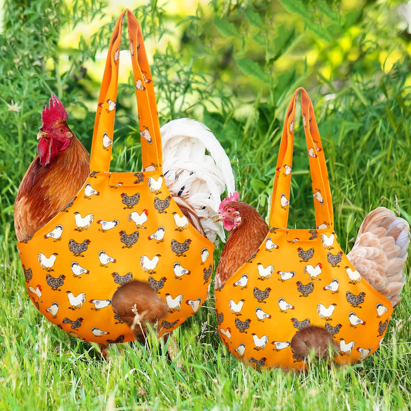 Paterr chicken holder bag travel usage shows safe, hands-free poultry transport.