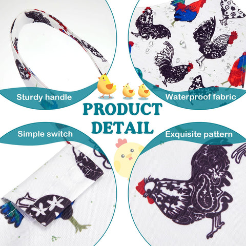 Paterr chicken-sling size illustration highlights 11.8 by 11.8 inches suitability