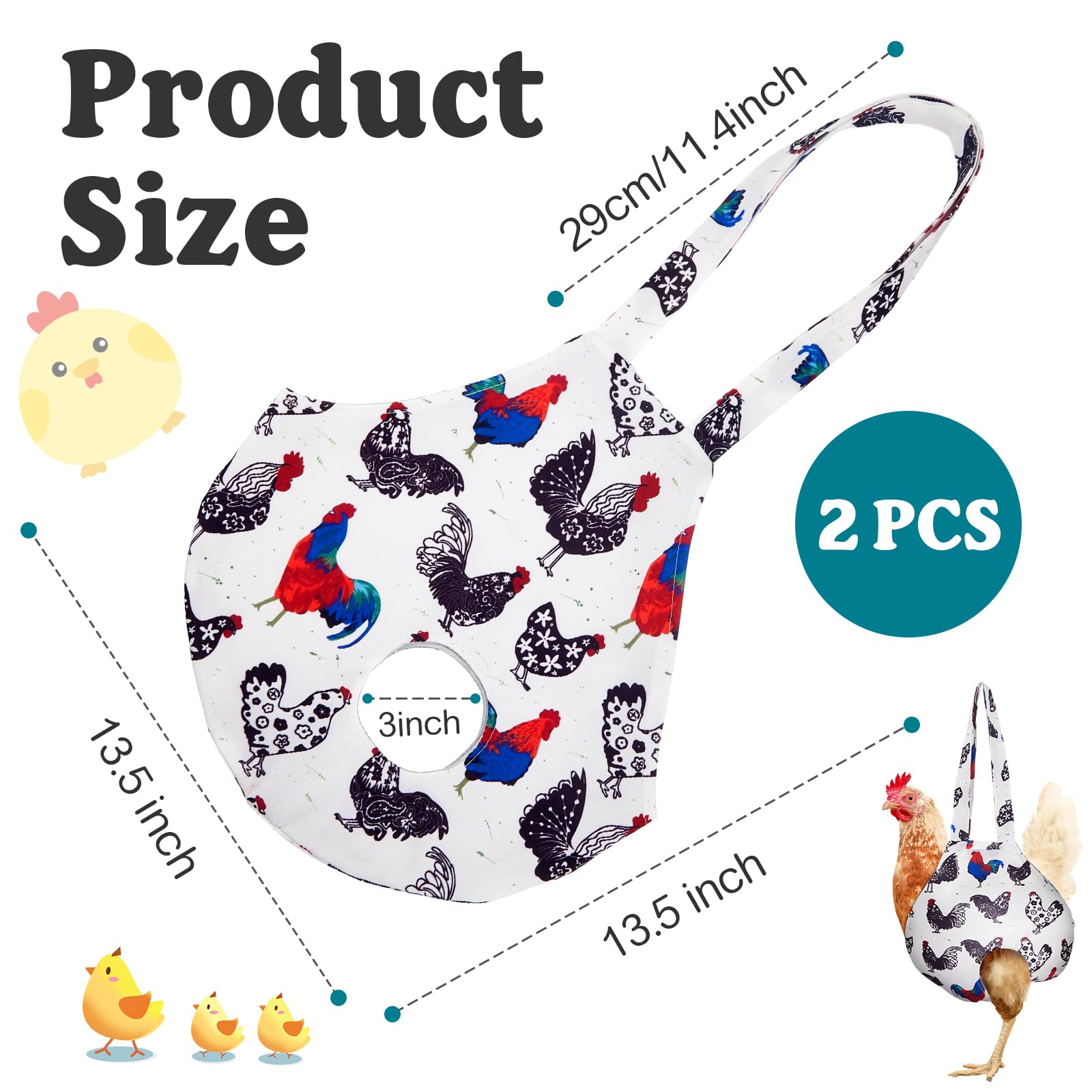 Paterr hen transport bag handles for easy lifting during trips