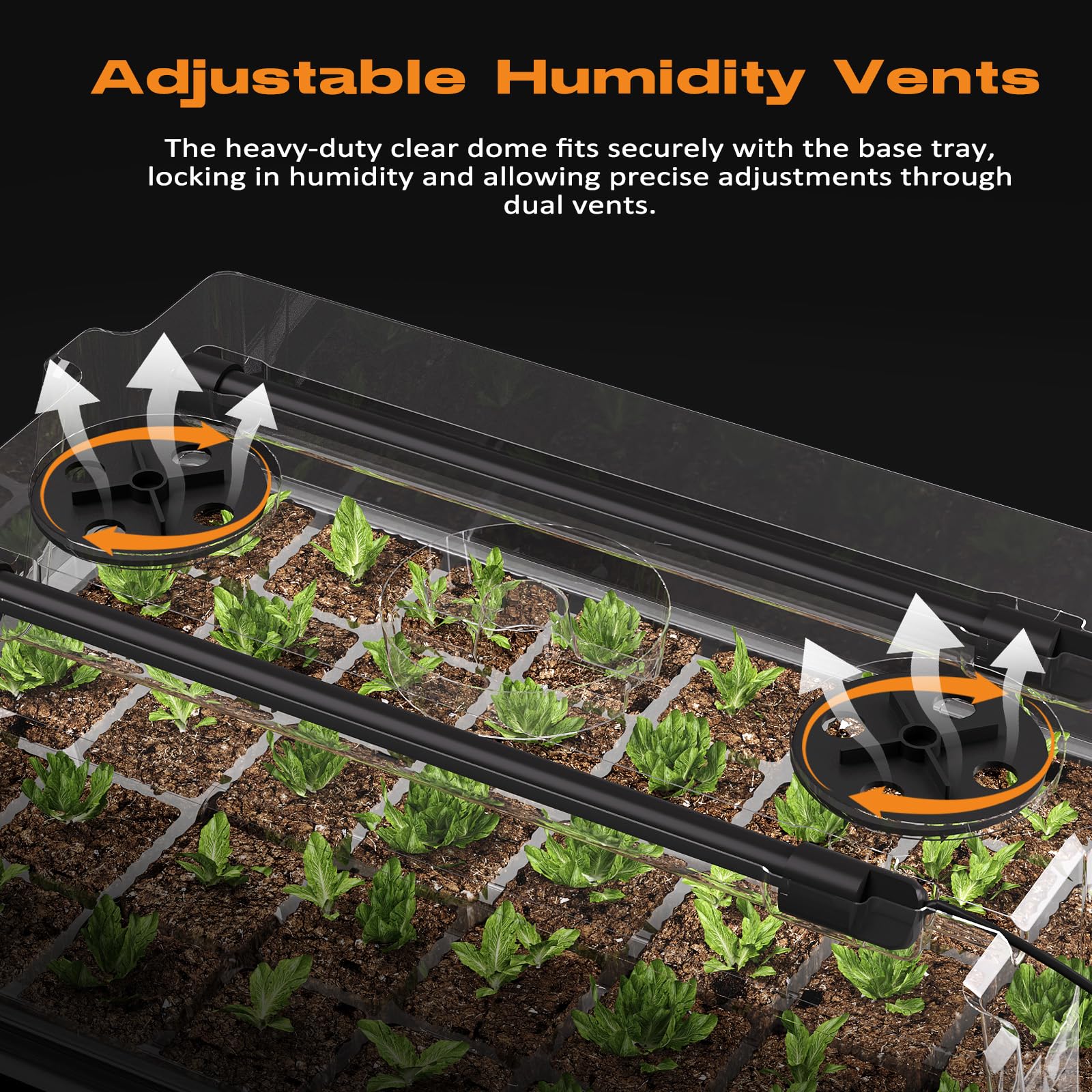 Patigrow adjustable vents control humidity and airflow for seedlings