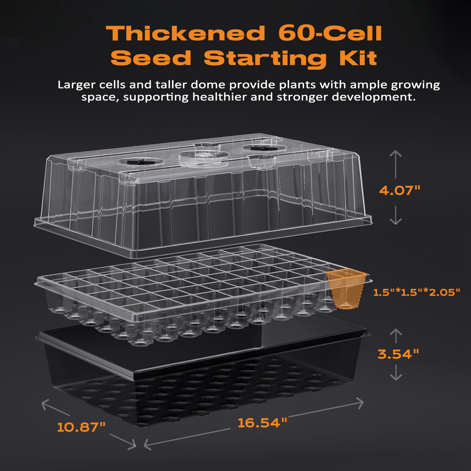 Patigrow BPA-free PET dome and base offering durable, safe seedling housing.