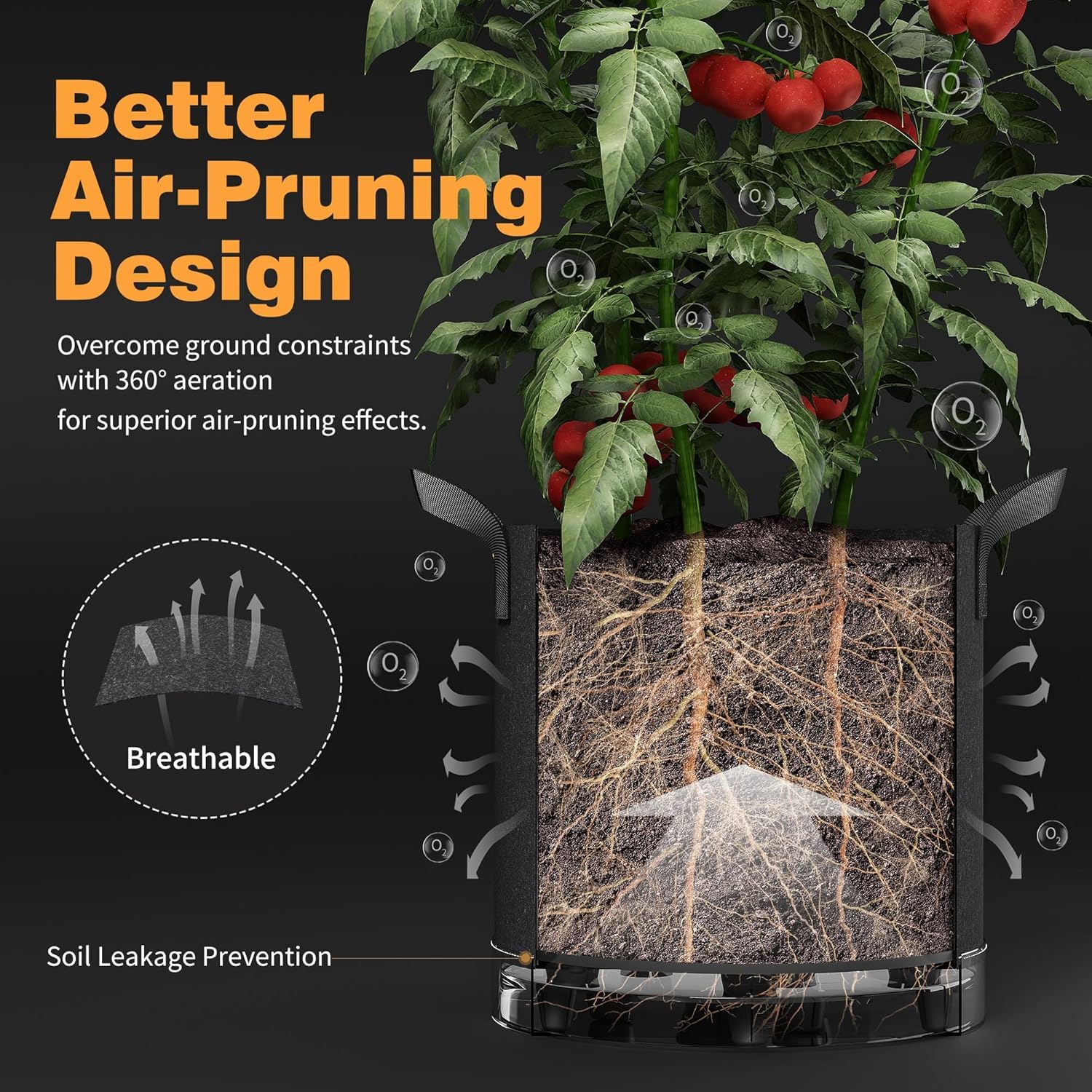 Patigrow reinforced handles aid lifting and repositioning without deforming.