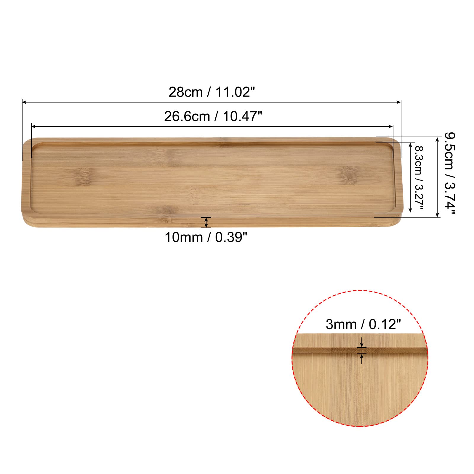 PATIKIL bamboo saucer featuring raised edge design to prevent spills