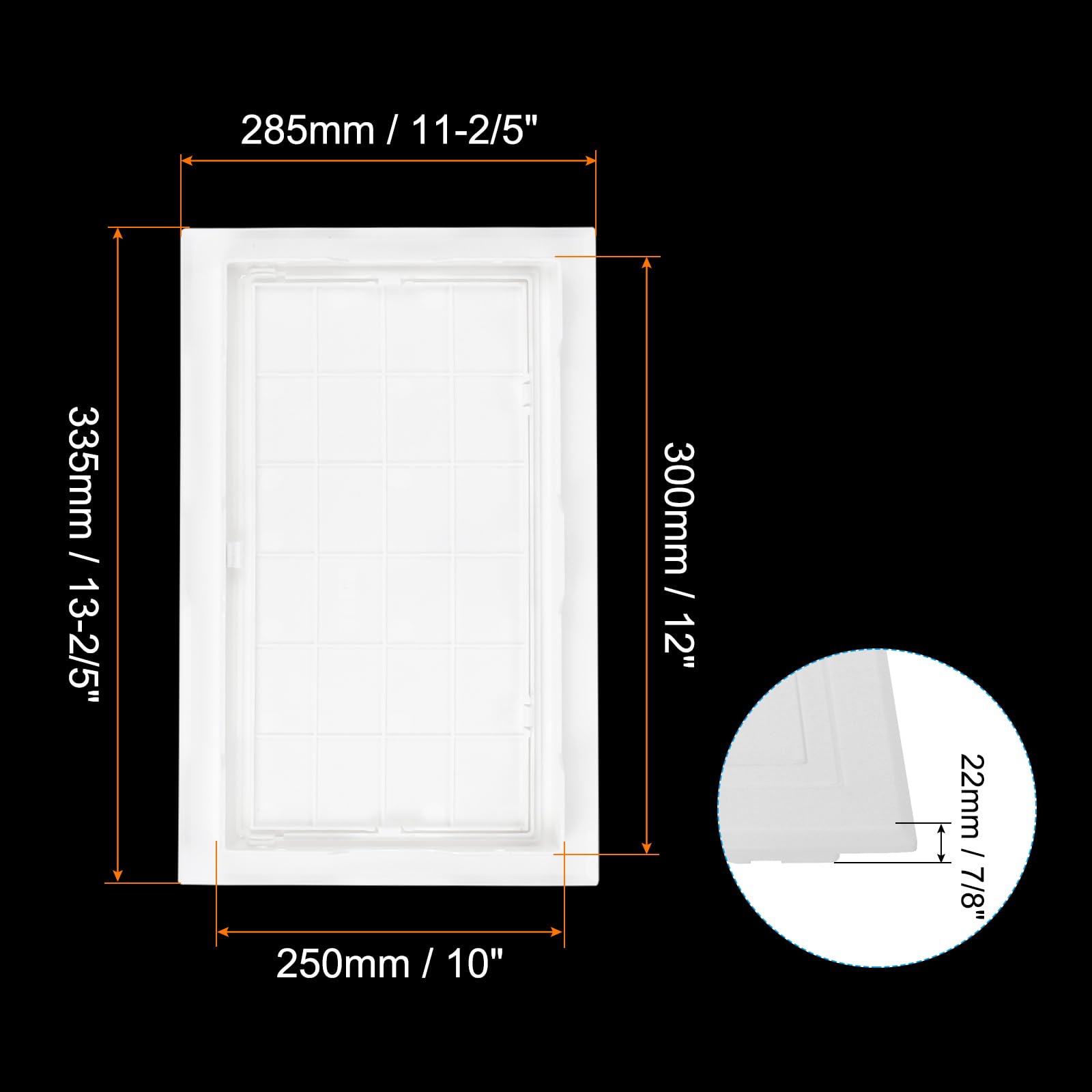 PATIKIL hinged access door white, easy to open and close in tight wall spaces