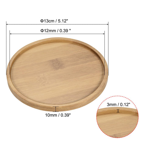 PATIKIL hydrothermal-carbonized bamboo saucer with raised edge prevents slips.