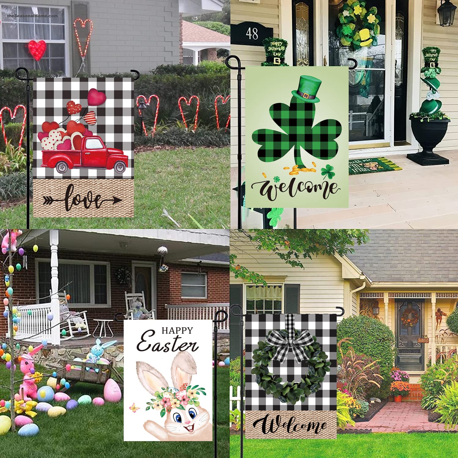 Pating welcome flag adds seasonal charm to your yard.