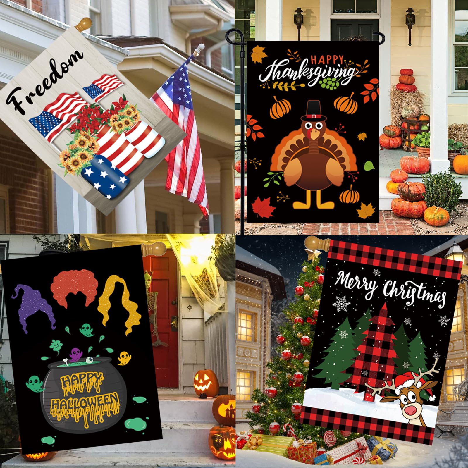 Pating year-round outdoor flag collection blends with any garden decor.