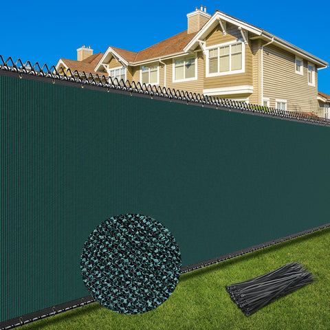 Patiobay 6x25ft privacy screen on fence blocks 90% visibility, adding outdoor seclusion.