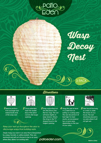 Patio Eden deterrent aligns with natural wasp behavior for outdoor protection