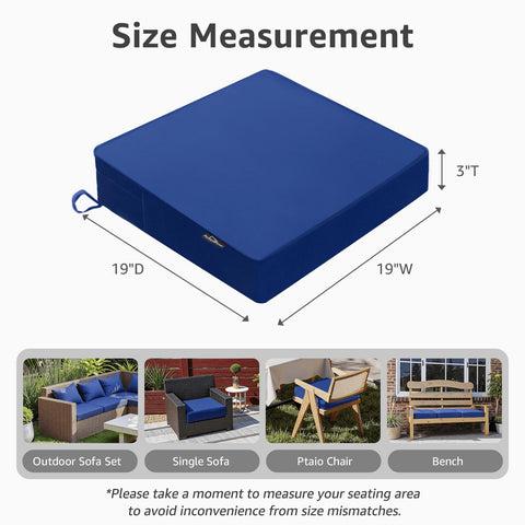 PatioGlow fade-resistant blue cushion fabric withstands sun exposure.