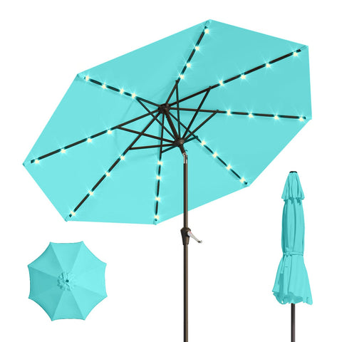 Patio Kingdom 10FT umbrella with LED lights for ambient evenings