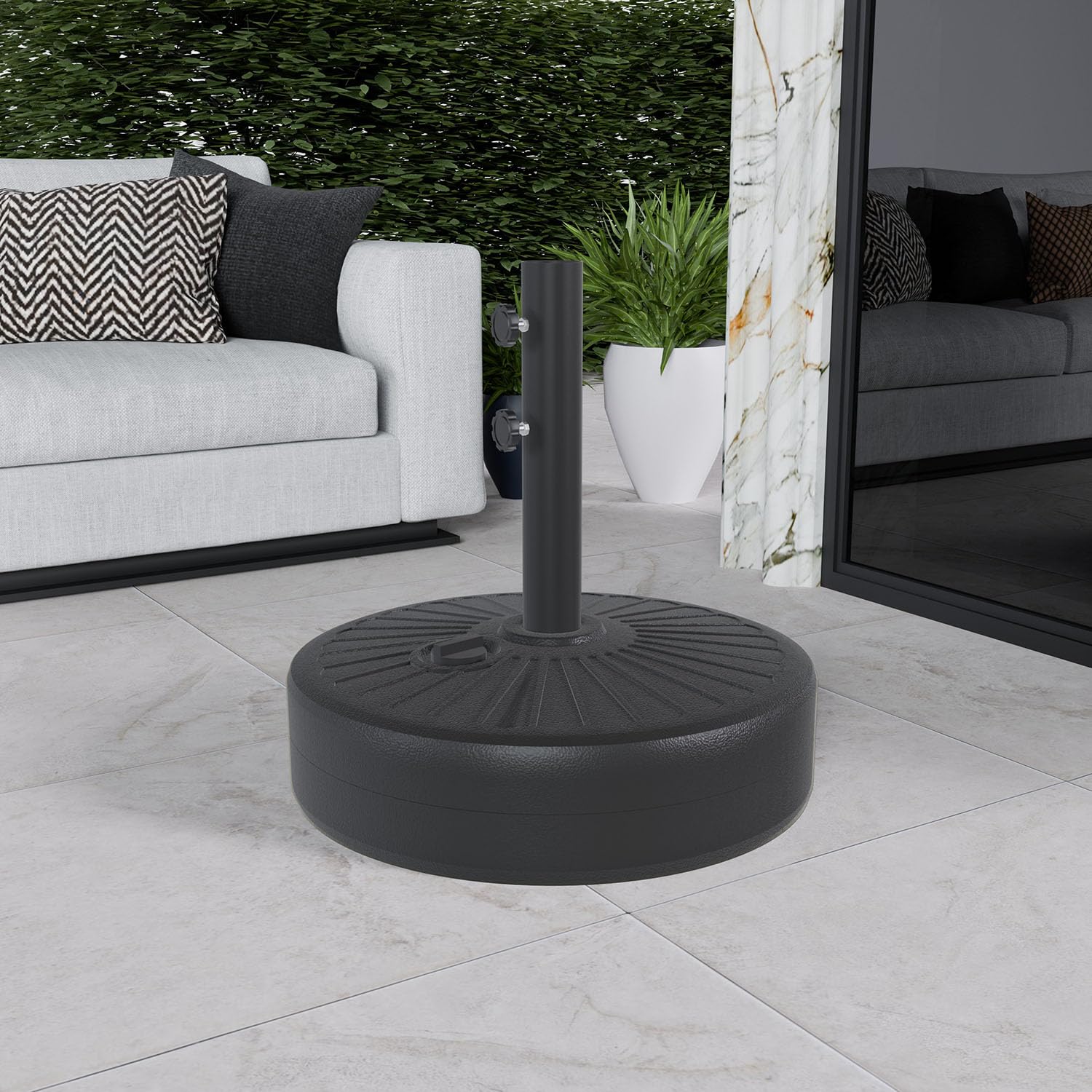 Patio Kingdom 22L base with dual knobs for secure locking.