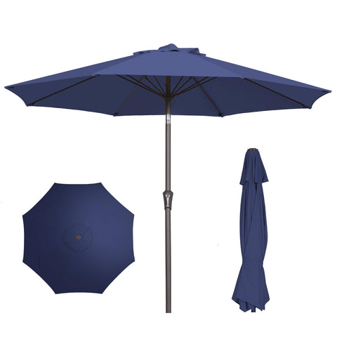 Patio Kingdom 9ft umbrella showing easy crank operation for quick shade