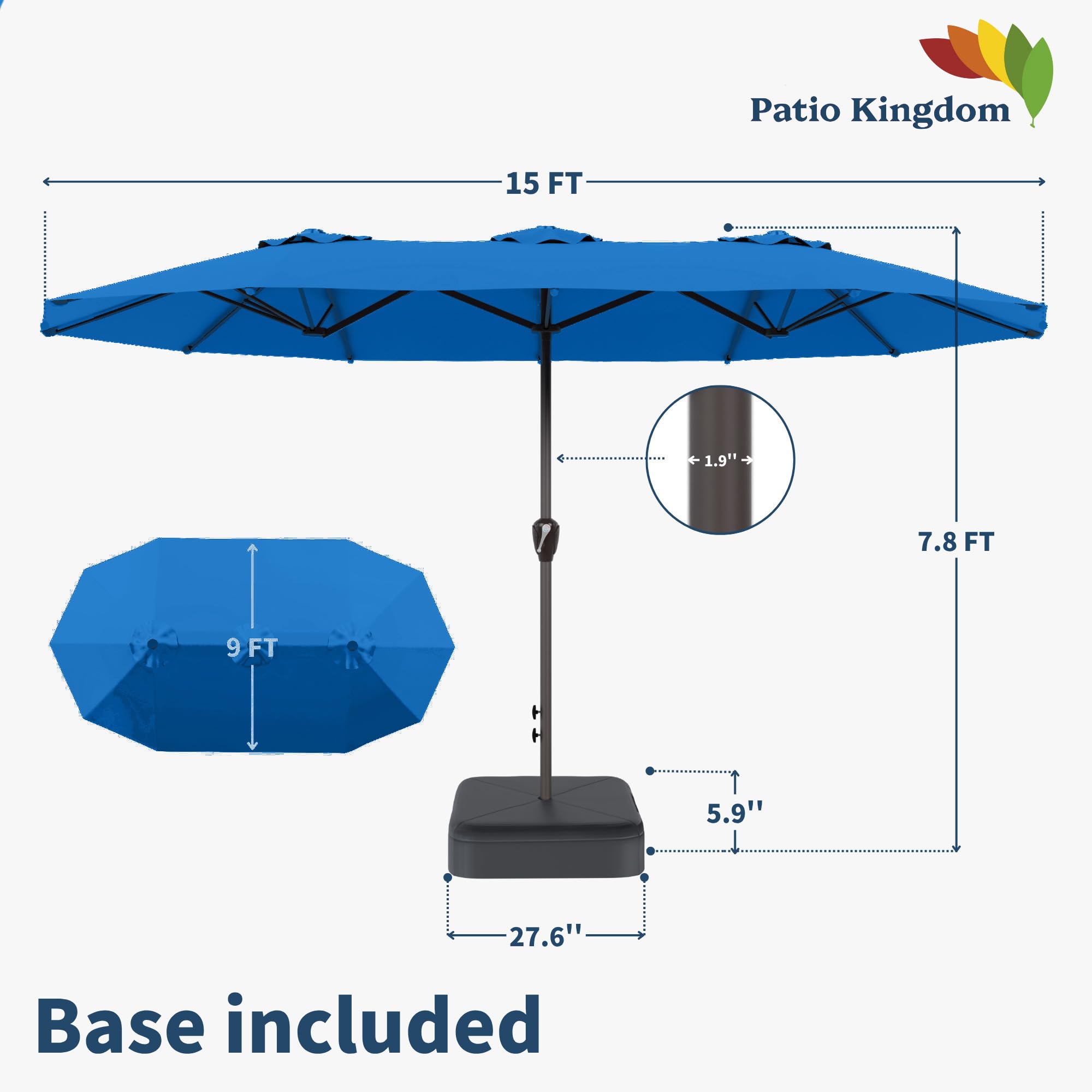 Large shade coverage ideal for gatherings and outdoor meals