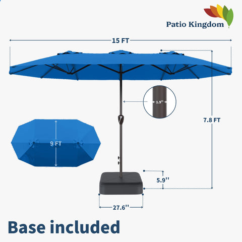 Large shade coverage ideal for gatherings and outdoor meals