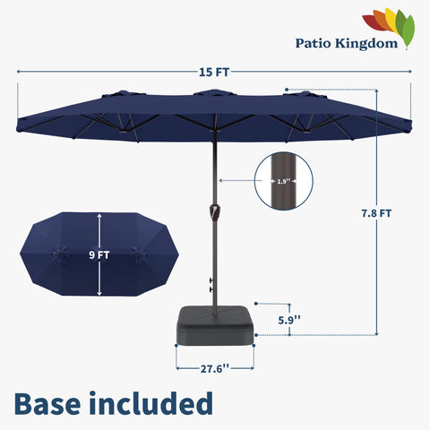 Patio Kingdom sturdy base assembly ensures stable setup on patios and decks.