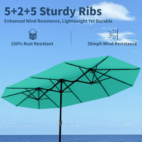 Patio Kingdom umbrella crank handle enables smooth, effortless opening and adjustment.