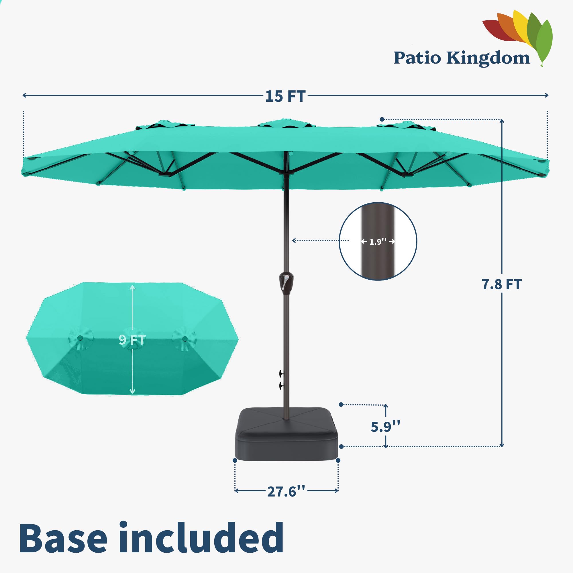 Patio Kingdom metal frame delivers lasting outdoor durability.
