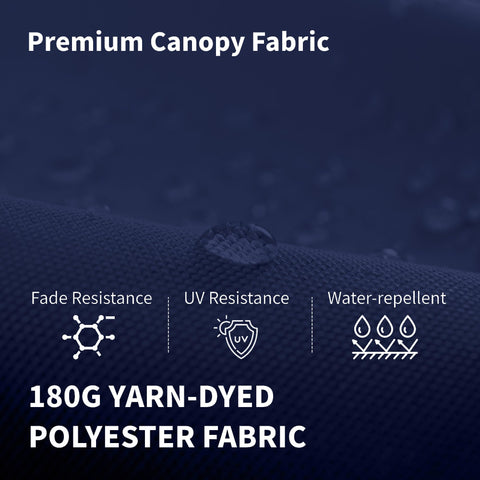 Patio Kingdom UV-resistant fabric keeps seating cool during sunny days.
