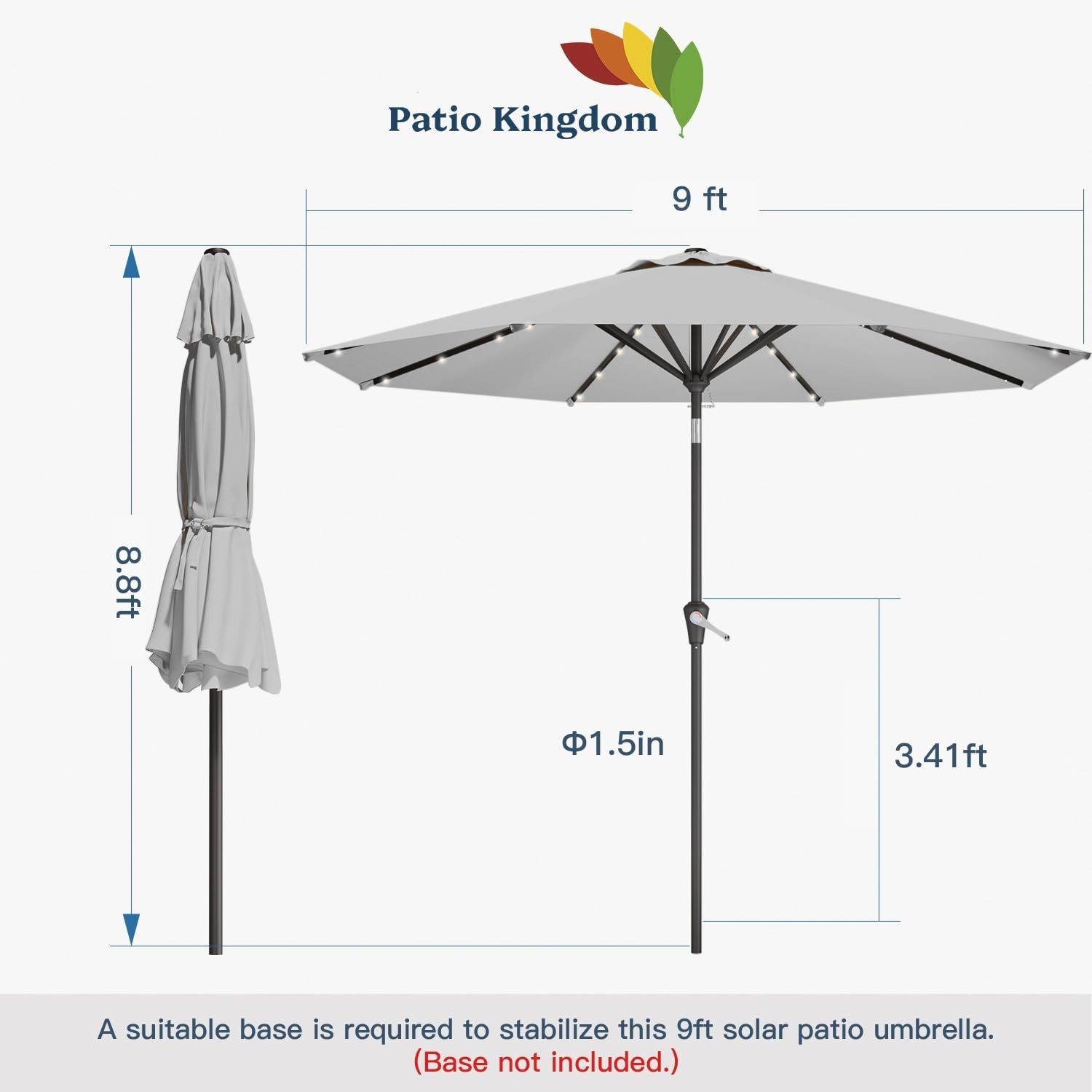 Patio Kingdom pre-installed solar panel powers lights without cords.