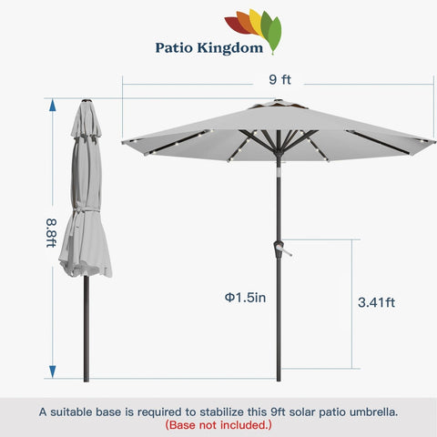 Patio Kingdom pre-installed solar panel powers lights without cords.