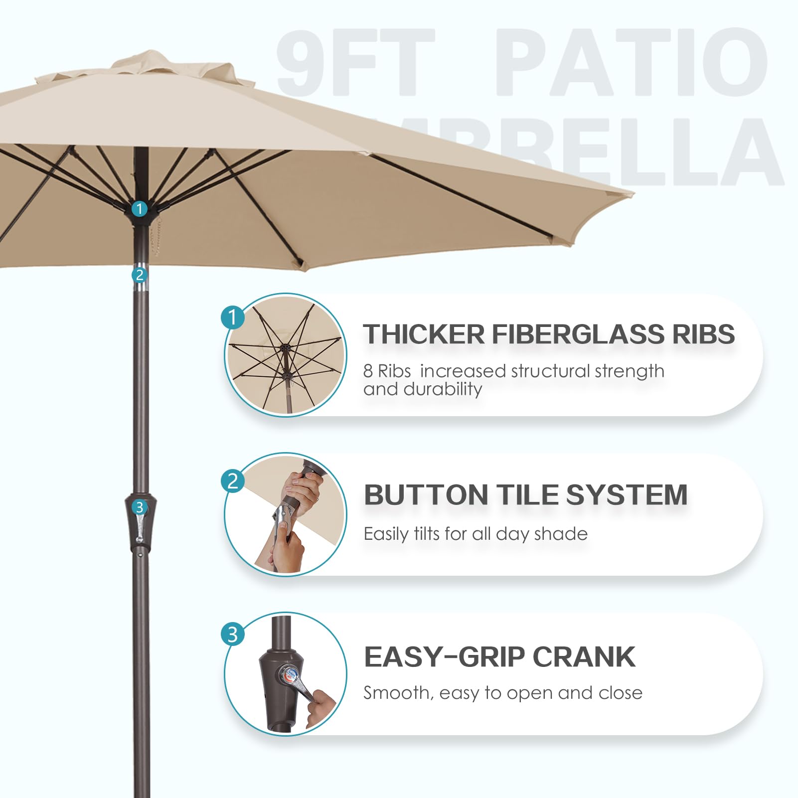 Patio Kingdom wind vent top promotes airflow for stable shade.