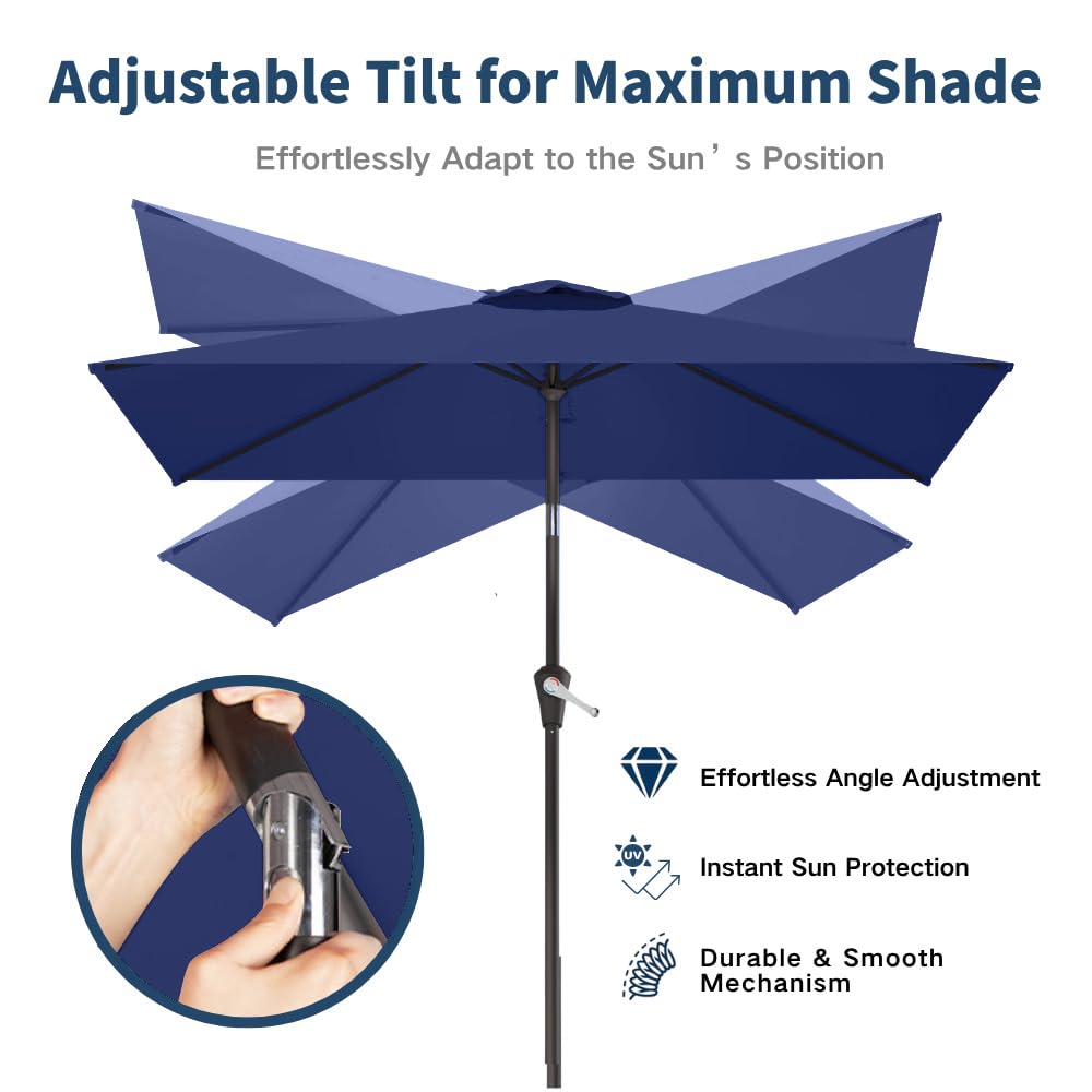 Patio Kingdom wind vent top improves stability in breeze.