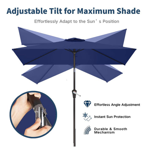 Patio Kingdom wind vent top improves stability in breeze.